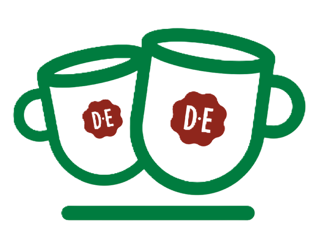 Green coffee break icon logo