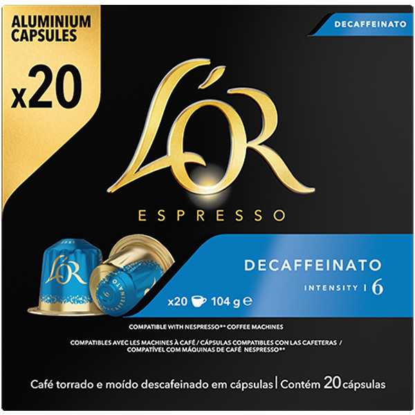 L'OR Espresso Koffiecapsules Decaffeinato 10x20st