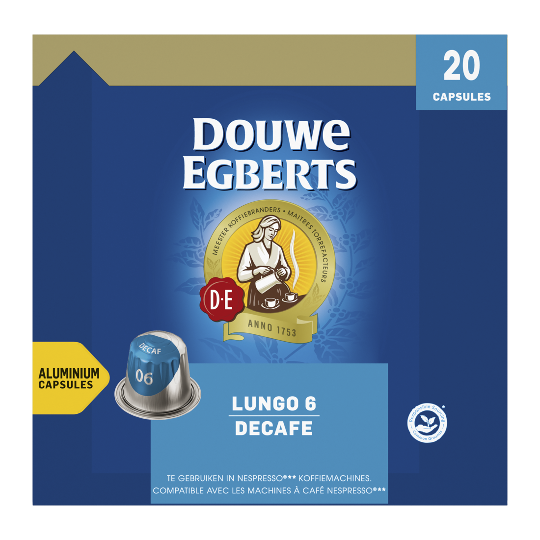 Douwe Egbert Koffiecapsules Lungo Decaf 10x20st