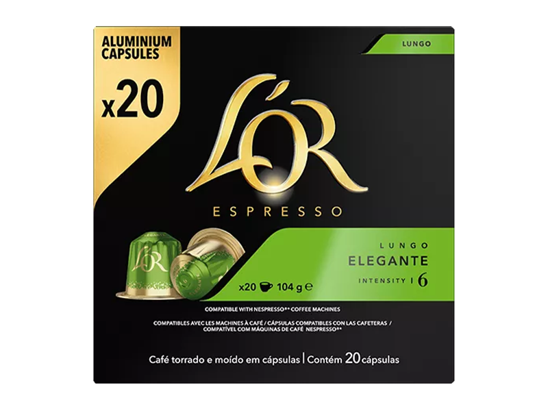 L'OR Espresso Koffiecapsules Lungo Elegante 10x20st